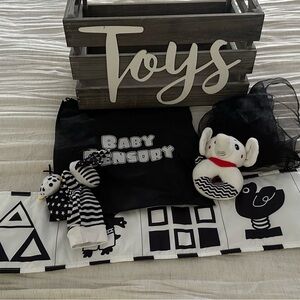 Black & White Contrast Baby Sensory Toy Set EUC